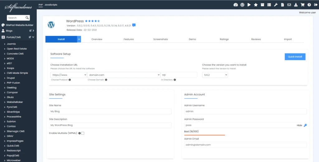 How to Set Up WooCommerce on WordPress?, Installing WordPress