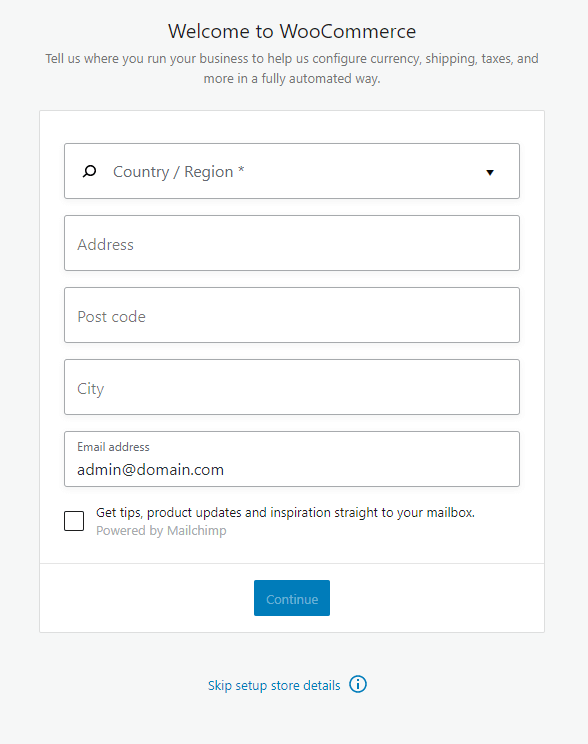 How to Set Up WooCommerce on WordPress?, Going Through WooCommerce’s Setup Wizard