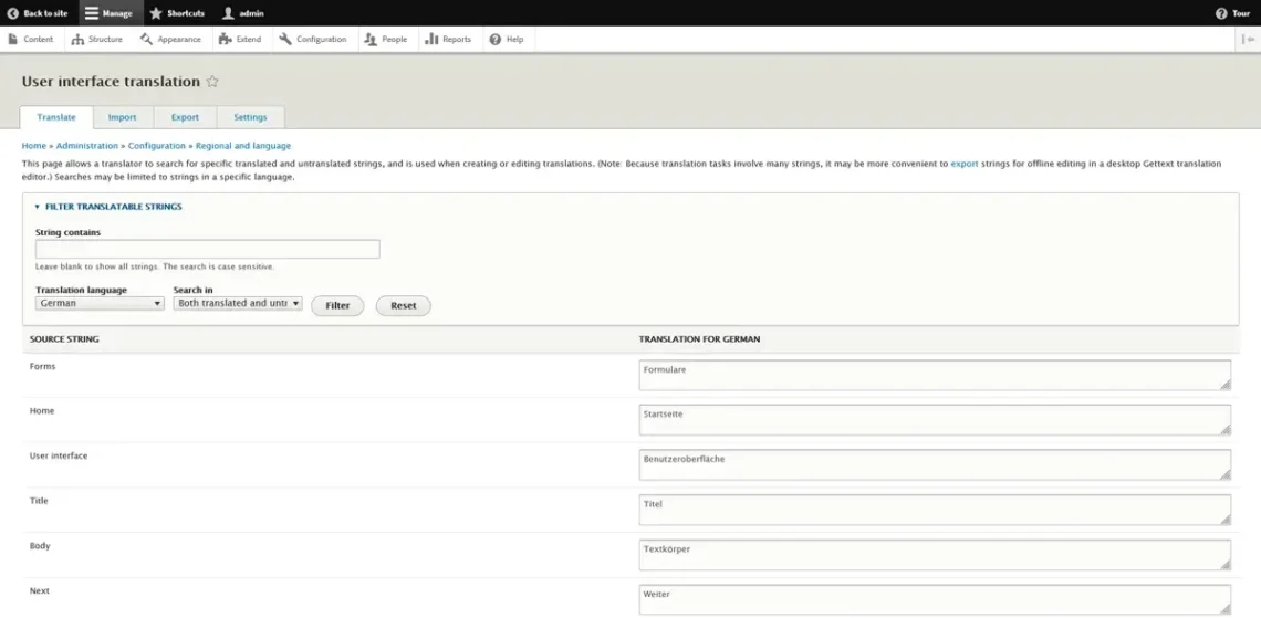 Drupal Multilingual Hosting: Localization Tips, User Interface Translation 2
