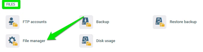 Working with the .htaccess and Redirects, Step 2: Open the File Manager and navigate to the document root directory.