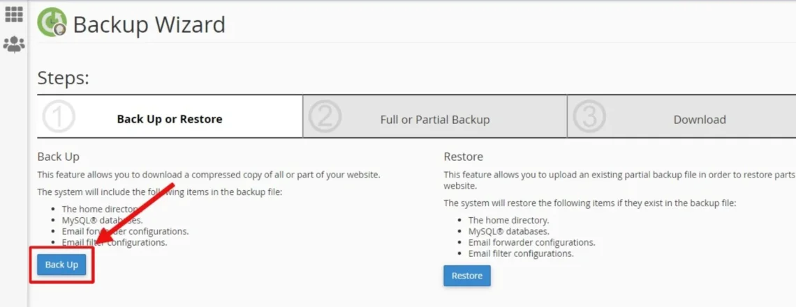 cPanel Backup Tutorial: Safeguard Website Data, Creating Manual Backups in cPanel 3