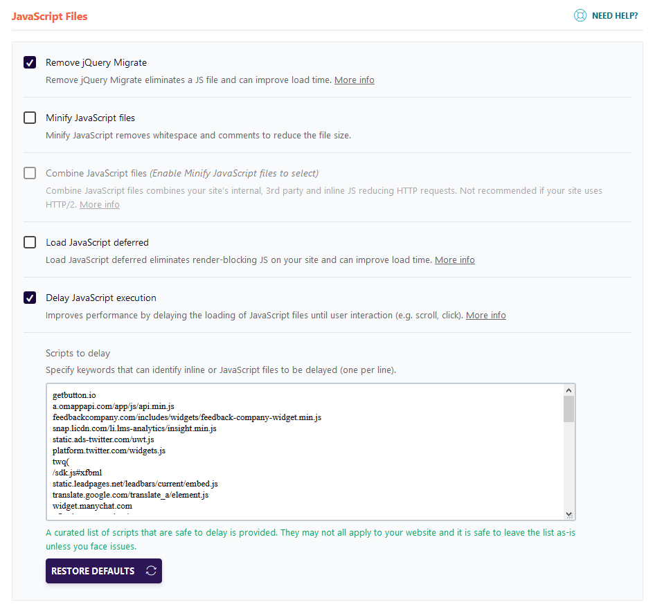 WP Rocket: Boost WordPress Speed (Full Review), File Optimization tab 2