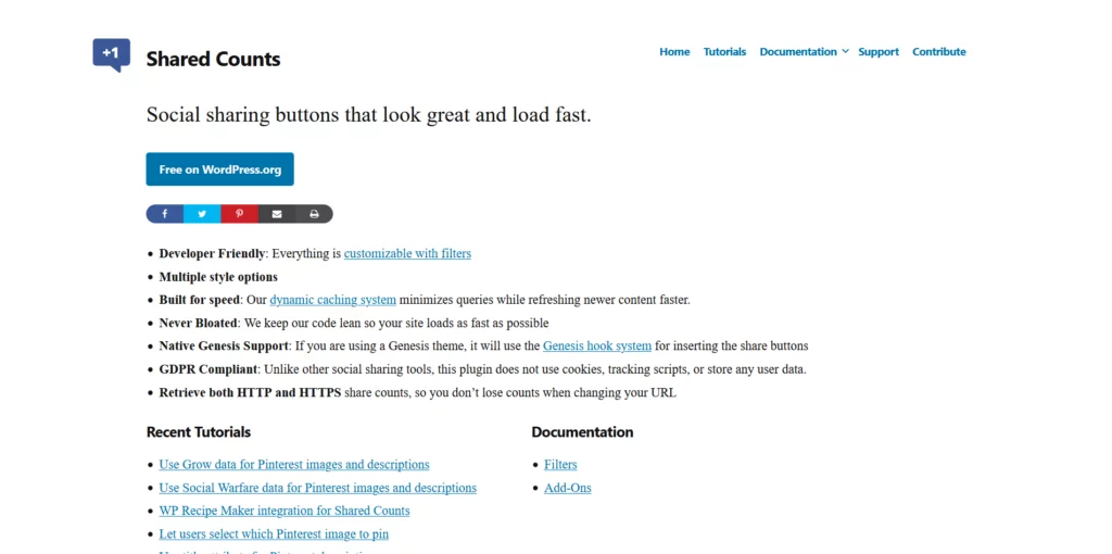 Top WordPress Plugins of 2025, 12. Shared Counts