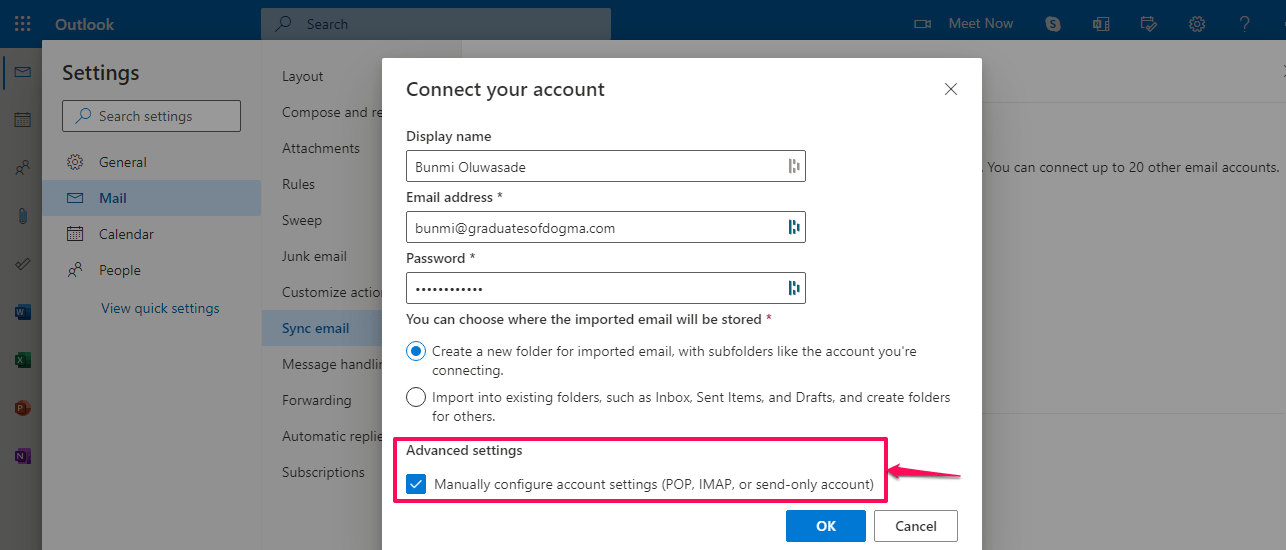 IMAP Settings Add Email to Client Guide, How To Add An Email Address to Outlook.com Using IMAP Settings 10