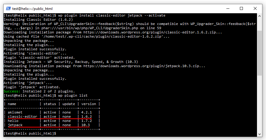 What is WP-CLI? A Beginner’s Guide, Installing and managing plugins 4