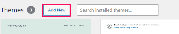 Install WordPress Theme from Dashboard, Installing a New Theme from WordPress Theme Directory 2