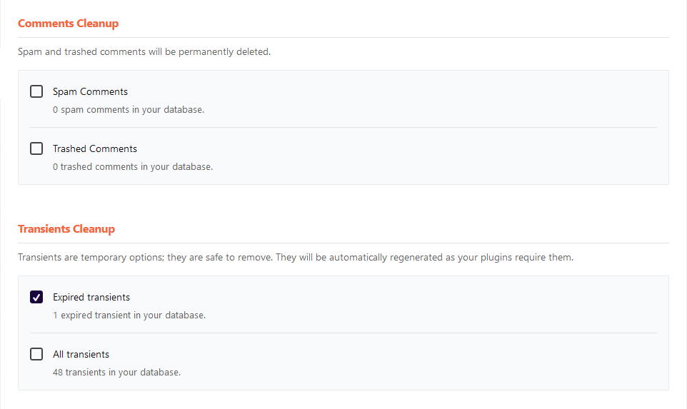 WP Rocket: Boost WordPress Speed (Full Review), Database 2