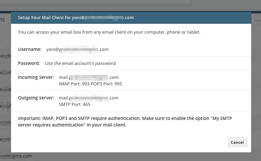 IMAP Settings Add Email to Client Guide, How to Add an Email Address in Your SPanel to an Email Client Using IMAP 3