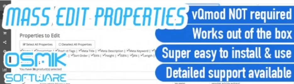 Best OpenCart Extensions (Top List), Mass Edit Products (Bulk Editor)