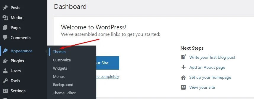 How to Find Out the WordPress Theme of a Website?, Installing a WordPress Theme via the Dashboard