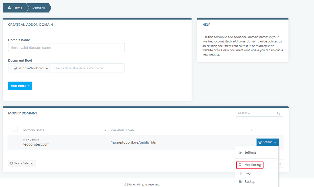 New SPanel Update – Monitoring and Email Services