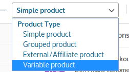 Adding Products to WooCommerce, Adding a Variable Product