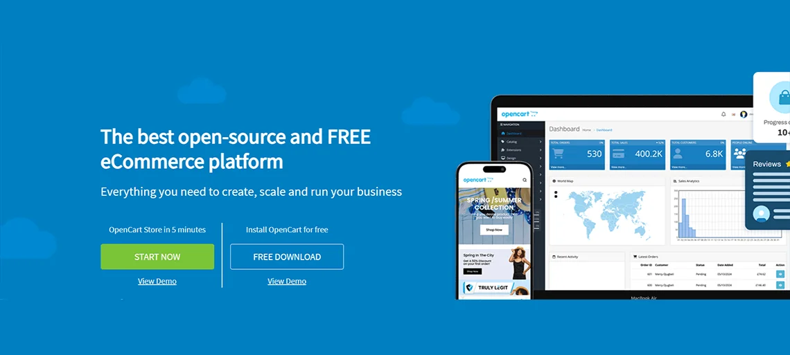 Best Ecommerce Platforms in 2025 for Every Business Type, Recommended: OpenCart 