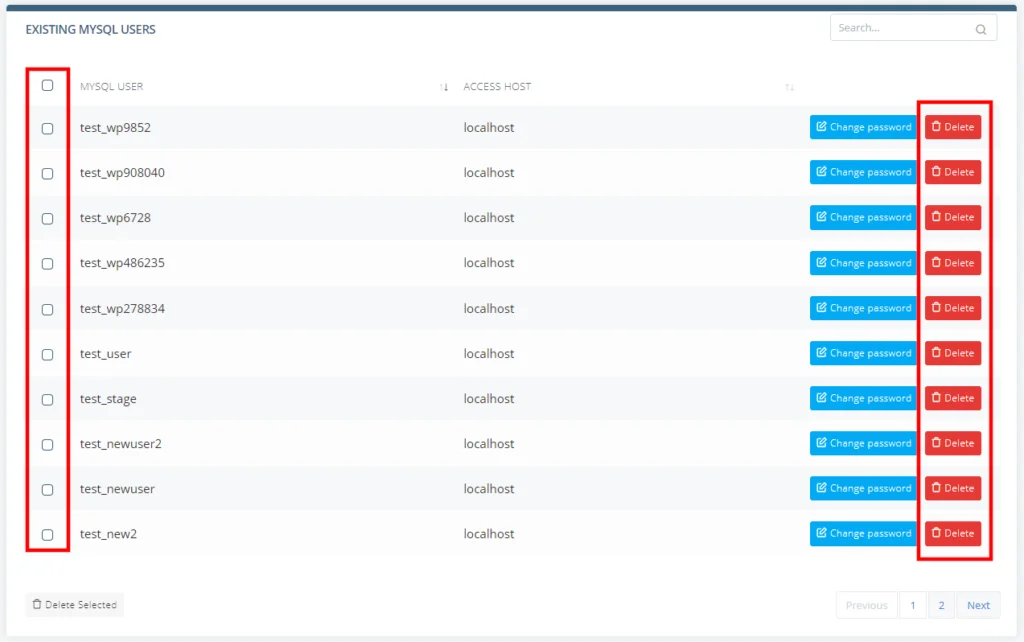 How to Delete a MySQL Database, Deleting a Database In SPanel 5