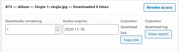 Orders, Setting Downloadable Product Permissions 2