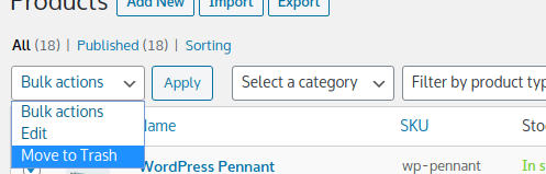 Removing Products From WooCommerce, Removing Product Entries 3