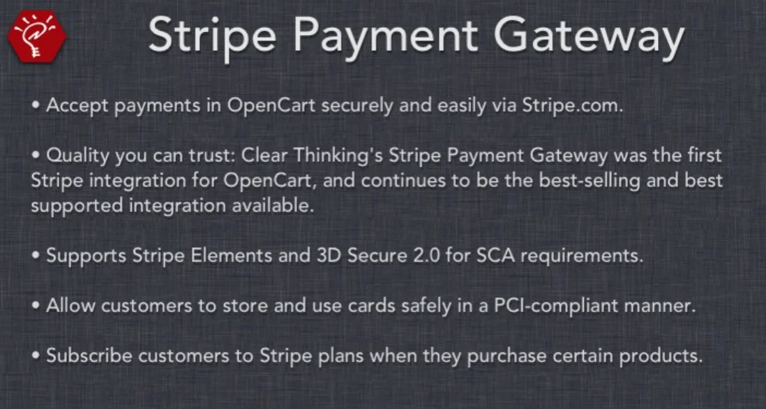 Best OpenCart Extensions (Top List), Stripe Payment Gateway