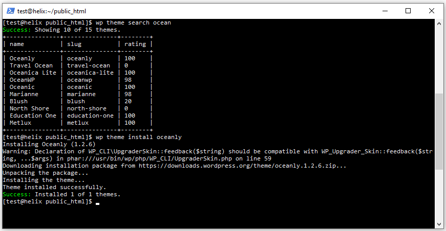 What is WP-CLI? A Beginner’s Guide, Installing and managing themes 2
