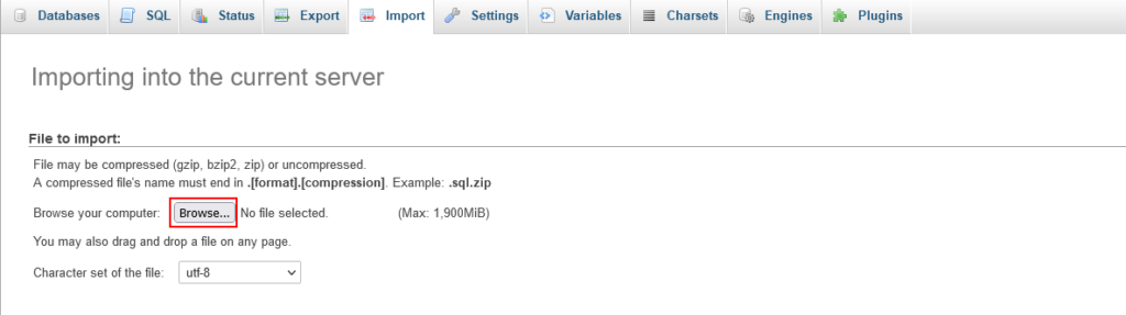 WordPress Site Launch Checklist, 3. Create a new database and import the data 3