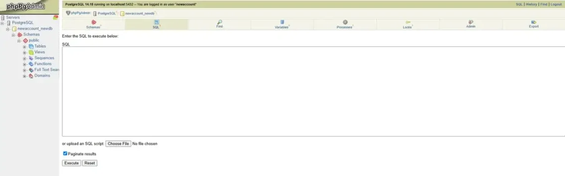 Website Migration Without Downtime: Full Checklist, 2. Through phpMyAdmin/phpPgAdmin 2
