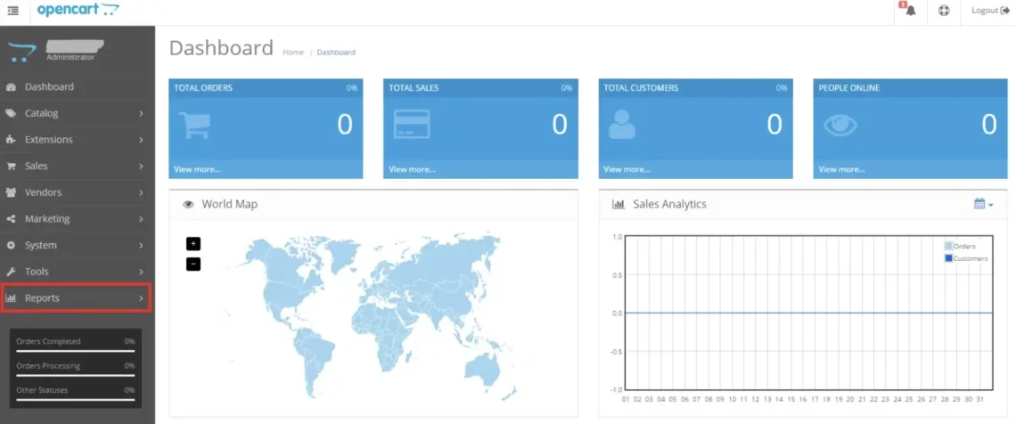 How to Use OpenCart Reports to Analyze Your Store’s Performance, Accessing the Reporting Dashboard