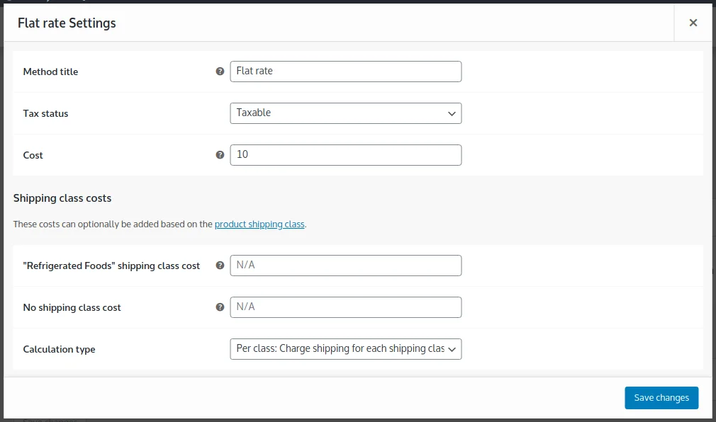 Shipping Methods, Assigning a Shipping Class Rate 4