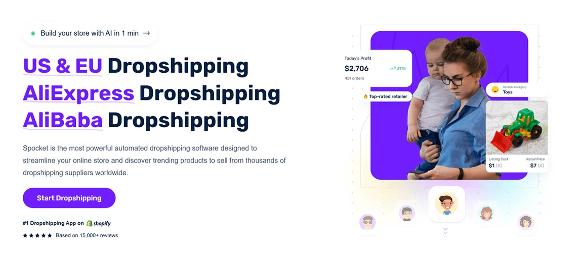 Best Ecommerce Platforms in 2025 for Every Business Type, Recommended: WooCommerce + Spocket