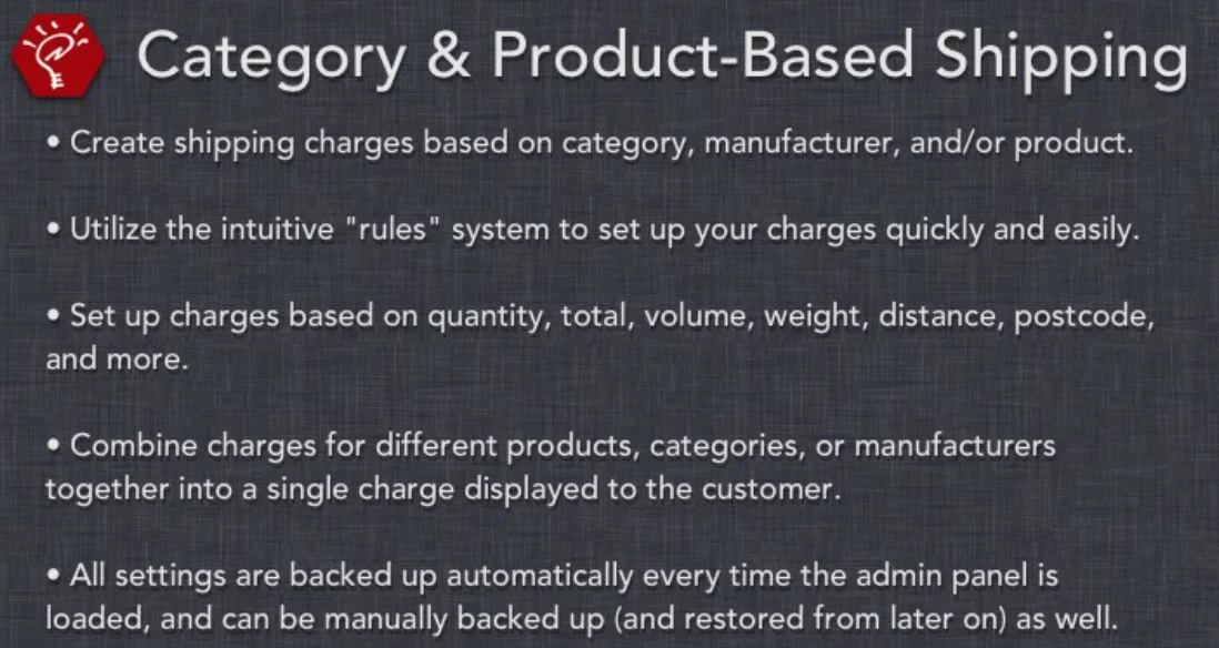 Best OpenCart Extensions (Top List), Category & Product-Based Shipping