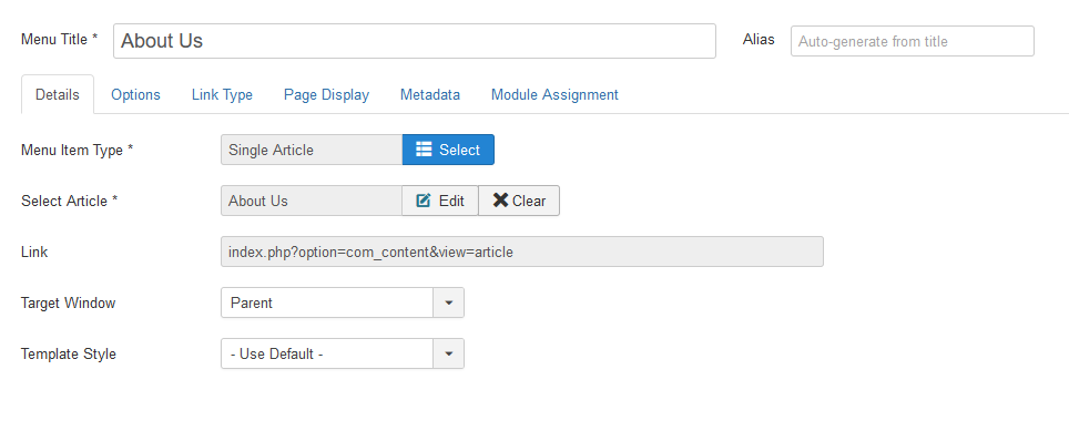 How to Build a Website Using Joomla?, Adding Articles to Navigation Menus