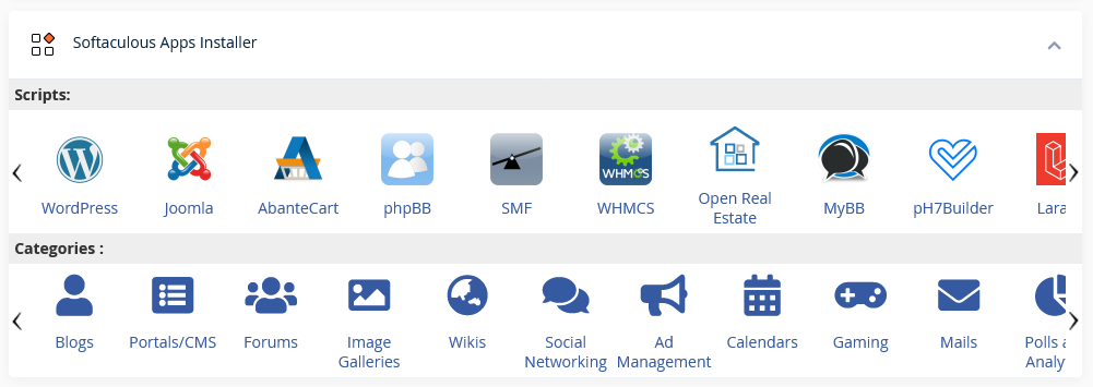 cPanel Features and Benefits Overview, The Softaculous auto-installer