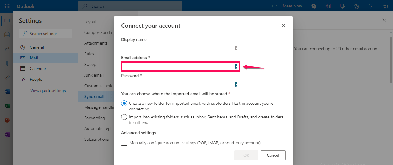 IMAP Settings Add Email to Client Guide, How To Add An Email Address to Outlook.com Using IMAP Settings 8