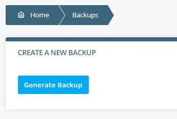 Website Backup Frequency & Restore Guide, Step 2: Open the Backup Tool and Click Generate Backup 2