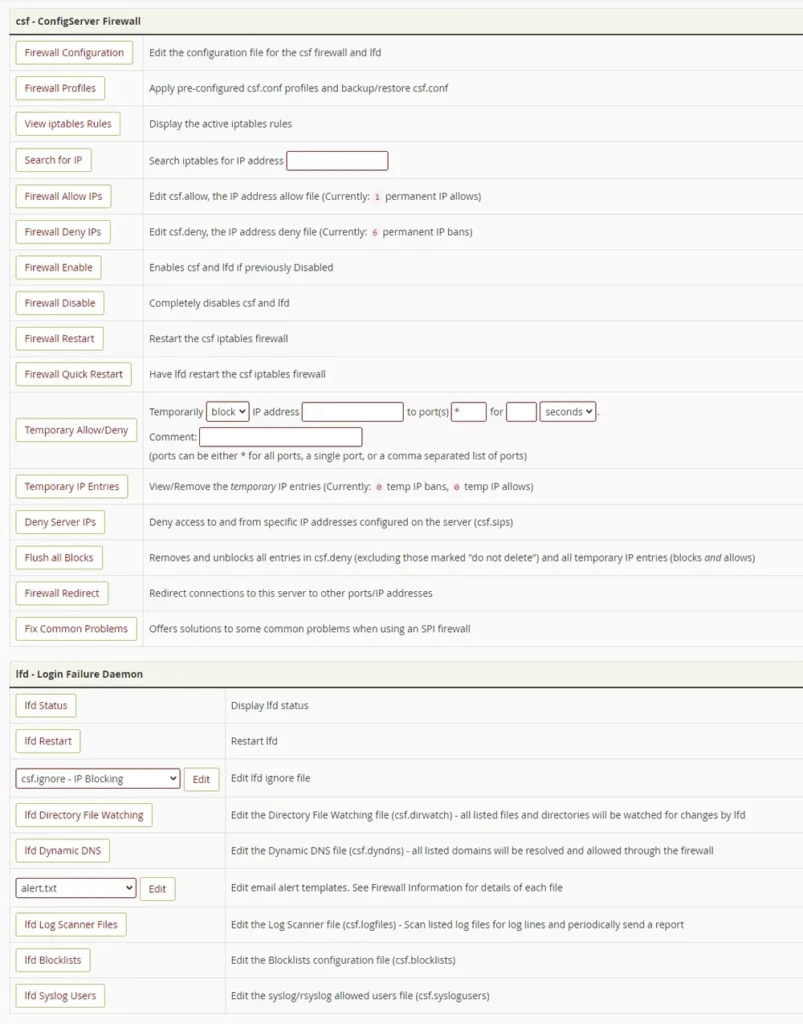 What is WHM (Web Host Manager)?, Firewall configuration 4