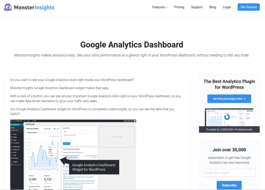 Top WordPress Plugins of 2025, 15. Google Analytics Dashboard by MonsterInsights 2