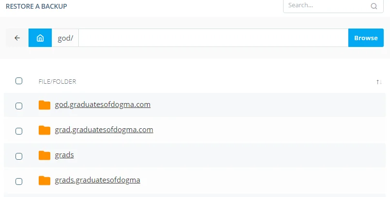 Website Backup Frequency & Restore Guide, Restoring Files and Directories