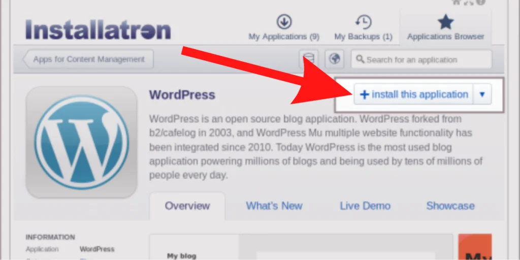 Install WordPress Auto-Installer Guide, Installatron
